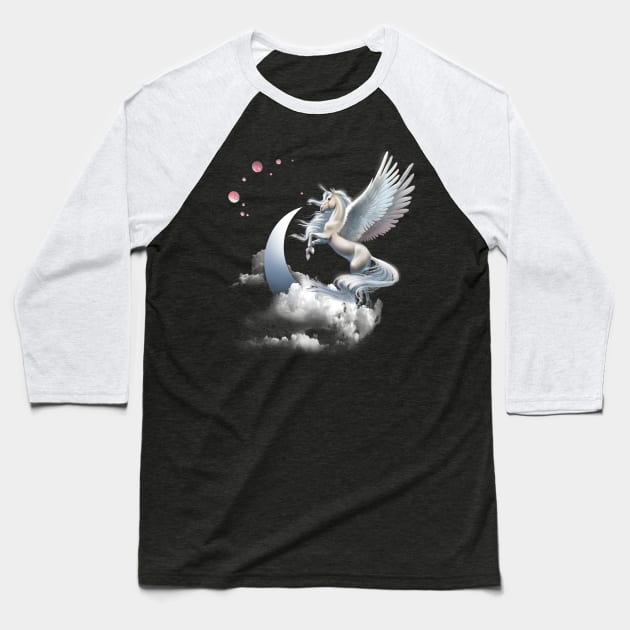 Unicorn - Horned Horse- Unicorns Gift Baseball T-Shirt by Leonitrias Welt